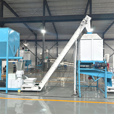 Ligne de production de granulés d'aliments économe en énergie, équipement entièrement automatique, adapté aux élevages avicoles de différentes tailles, hautement automatisé.