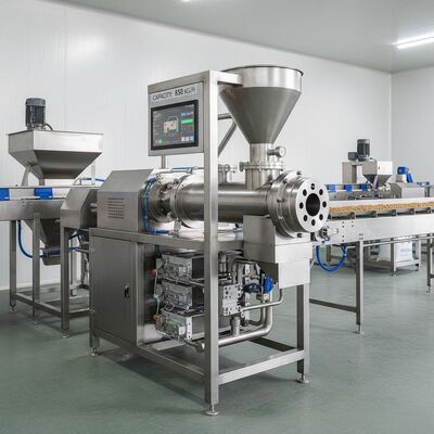 Extrudeuse à double vis avec une capacité de 100-1000 kg/h pour ligne de production d'aliments pour animaux de compagnie en acier inoxydable de qualité alimentaire et système de contrôle entièrement automatique