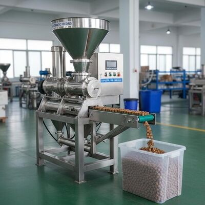 Machine à pellets en acier inoxydable pour l'alimentation des poissons avec une capacité de 100 à 2000 kg/h et une alimentation automatique pour l'extrudeuse d'aliments pour animaux de compagnie