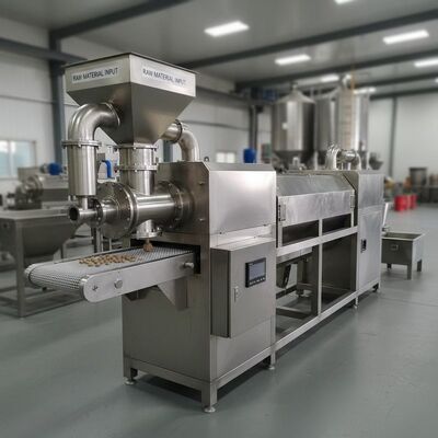 Machine d'extrusion flottante en acier inoxydable de capacité commerciale de 120 kg/h avec alimentation automatique pour la production d'aliments pour animaux de compagnie