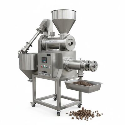 Machine à pellets en acier inoxydable pour l'alimentation des poissons avec une capacité de 100 à 2000 kg/h et une alimentation automatique pour l'extrusion des aliments pour animaux de compagnie