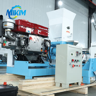 MIKIM 500 kg/h Diesel à vis unique machine flottante pour la fabrication de granulés de nourriture pour poissons Extrudeuse aquatique d'aliments pour animaux de compagnie